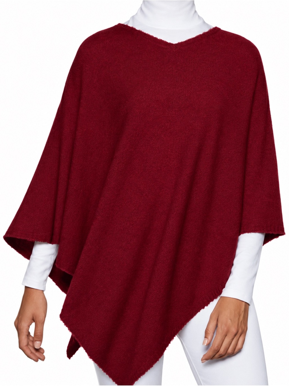 +Beryll Cashmere Burgundy One Size Poncho